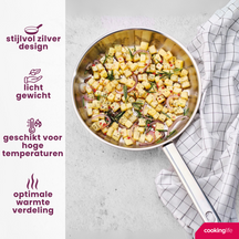 Cookinglife Stegepande Superior Triply RVS ø 24 cm - egnet til alle varmekilder - uden non-stick belægning