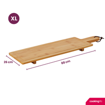 Cookinglife Serveerplank / Tapasplank på ben - XL - Bamboe - 88 x 26 cm