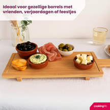 Cookinglife Serveringsbræt / Tapasbræt på ben - L - Bamboe - 58 x 19 cm