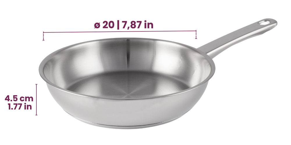 Cookinglife Koekenpannenset Superior Triply RVS 3-delig - ø 20, 24 & 28 cm - geschikt voor alle warmtebronnen - zonder anti-aanbaklaag