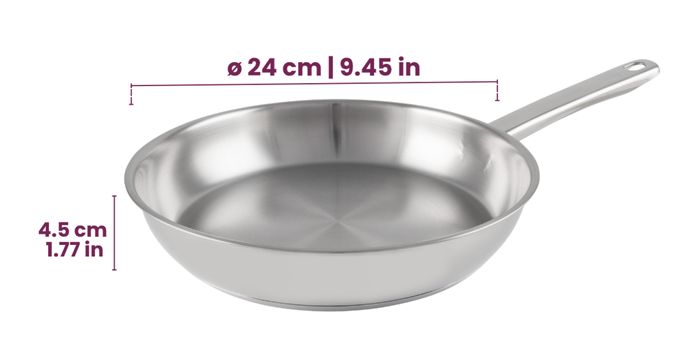 Cookinglife Koekenpannenset Superior Triply RVS 3-delig - ø 20, 24 & 28 cm - geschikt voor alle warmtebronnen - zonder anti-aanbaklaag