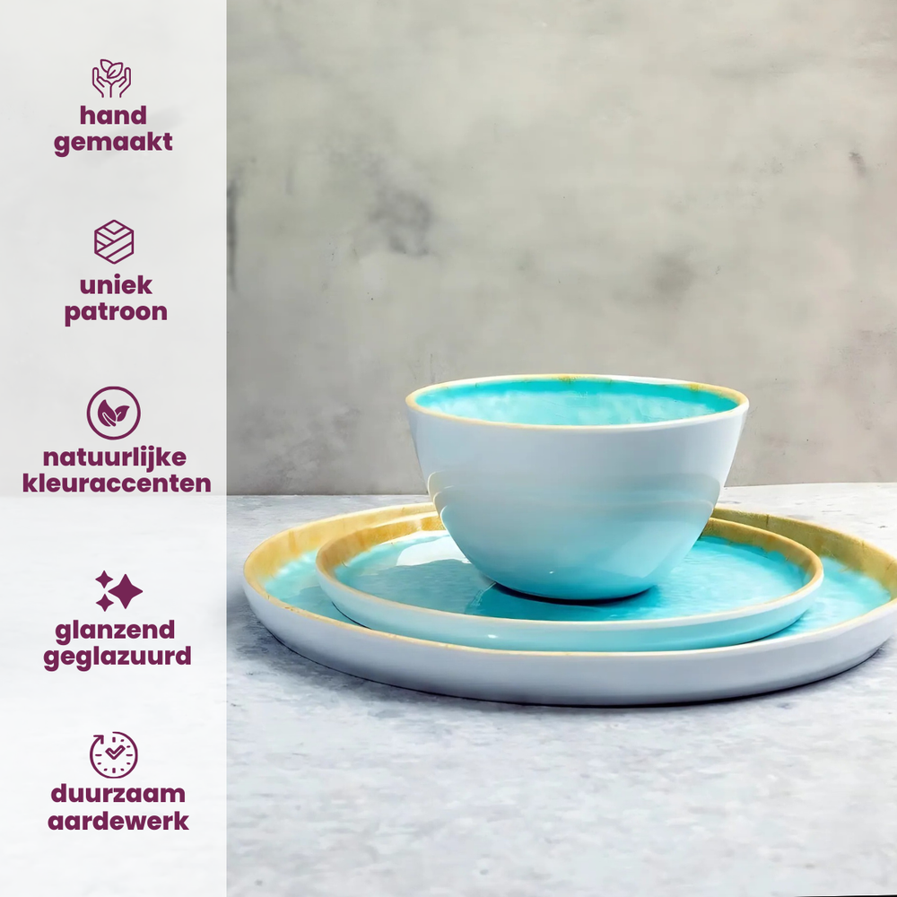 Cosy & Trendy Mokken / Bekers - Laguna Azzurro 390 ml - 4 Stuks