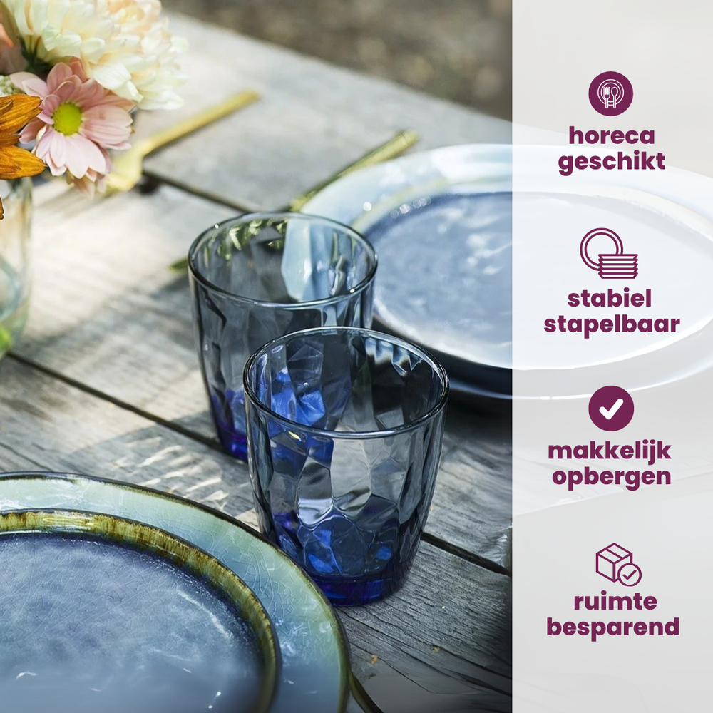 Cosy & Trendy Dinerborden Organic Laguna Blue Grey 27 x 23 cm - 4 Stuks