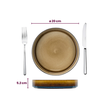 Cosy & Trendy Serviesset Quintana Amber 18-delig / 6 personer - 6 dinerborde, 6 dybe bunde og 6 morgenborde