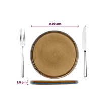 Cosy & Trendy Serviesset Quintana Amber 18-delig / 6 personer - 6 dinerborde, 6 dybe bunde og 6 morgenborde