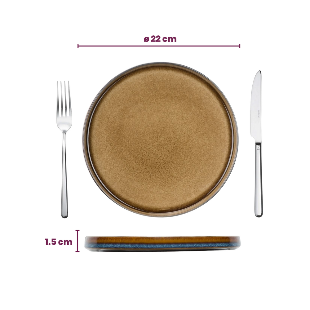 Cosy & Trendy Morgenmadstallerkener / Desserttallerkener - Quintana Amber ø 22 cm - 4 Styk