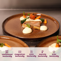 Cosy & Trendy Serviesset Quintana Amber 18-delig / 6 personer - 6 dinerborde, 6 dybe bunde og 6 morgenborde