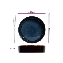 Cosy & Trendy Serviesset Quintana Blue 18-delig / 6 personer - 6 dinerborde, 6 dybe bunde og 6 morgenborde