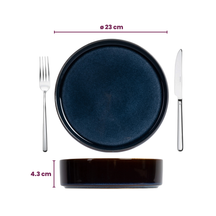 Cosy & Trendy Dybe Tallerkener / Pastatallerkener - Quintana Blue ø 23 cm / H 4.3 cm - 4 Styk