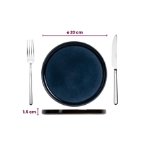 Cosy & Trendy Serviesset Quintana Blue 18-delig / 6 personer - 6 dinerborde, 6 dybe bunde og 6 morgenborde