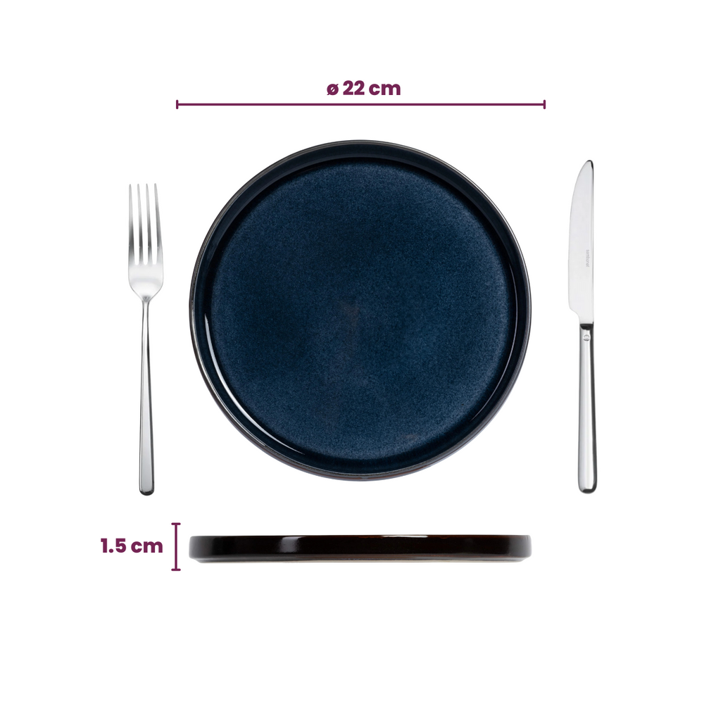Cosy & Trendy Morgenmadstallerkener / Desserttallerkener - Quintana Blue ø 22 cm - 4 Styk