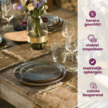 Cosy & Trendy Serviesset Quintana Blue 18-delig / 6 personer - 6 dinerborde, 6 dybe bunde og 6 morgenborde