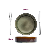 Cosy & Trendy Serviesset Quintana Green 18-delig / 6 personer - 6 dinerborde, 6 dybe bunde og 6 morgenbunde