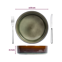 Cosy & Trendy Dybe Tallerkener / Pastatallerkener - Quintana Green ø 23 cm / H 4.3 cm - 4 Styk