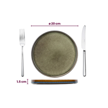 Cosy & Trendy Serviesset Quintana Green 18-delig / 6 personer - 6 dinerborde, 6 dybe bunde og 6 morgenbunde