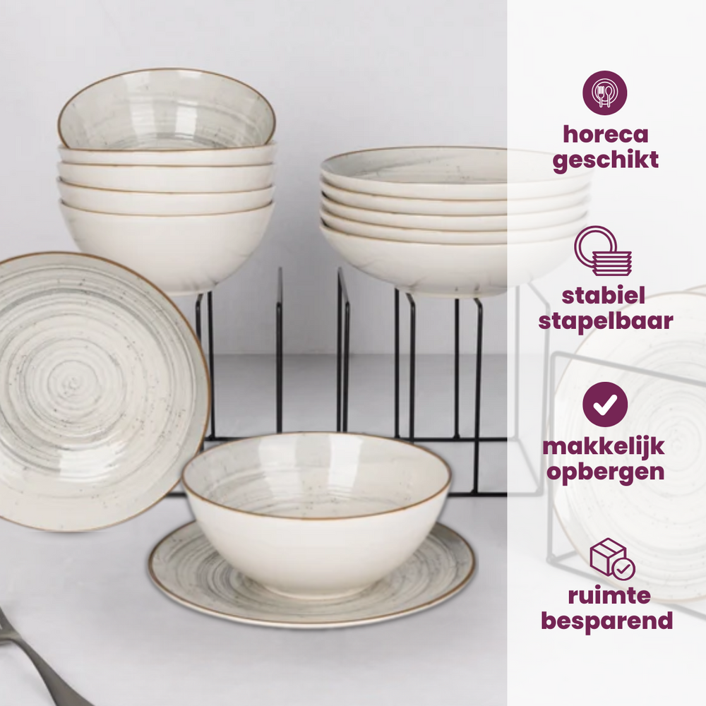 Cosy & Trendy Dinerborden Sintra Dusty Blue ø 26 cm - 4 Stuks