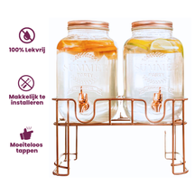 Cosy & Trendy Drankdispenser med holder - Kobber - 2 x 3 liter