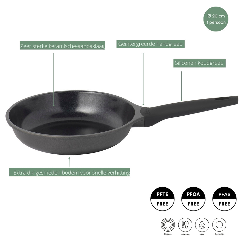Sola Stegepande Ceramic Deluxe ø 24 cm - Induktionsvenlig - keramisk non-stick belægning