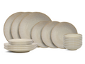 Cookinglife Serviesset Coastal Lines Ocean Beige 18-delig / 6 personer - 6 middagstallerkener, 6 morgenmadstallerkener og 6 dybe tallerkener
