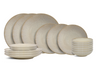 Cookinglife Serviesset Coastal Lines Ocean Beige 18-delig / 6 personer - 6 middagstallerkener, 6 morgenmadstallerkener og 6 dybe tallerkener