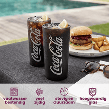 Coca Cola Glazen - Longdrinkglazen - Frisdrankglazen - Frozen - Zwart 270 ml - 6 Stuks