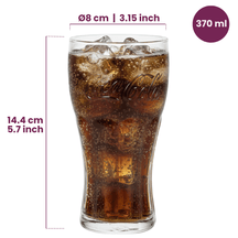 Coca Cola Glaser - Longdrinkglas - Sodavandglas - Classic - 370 ml - 4 Styk