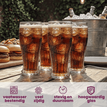 Coca Cola Glas - Longdrinkglas - Sodavandglas - Crown Cap - 350 ml - 4 stk.