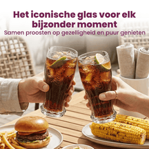 Coca Cola Glas - Longdrinkglas - Sodavandglas - Crown Cap - 350 ml - 4 stk.