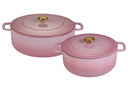 Combekk Stegegrydesæt Støbejern Pink 2-delt - ø 24 & 28 cm