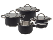 Cooking Pandesæt Sort 4-delt Rustfrit Stål - Kogepande ø 16, 18, 20 cm & Stegepande ø 16 cm - egnet til alle varmekilder