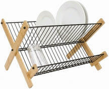Cookinglife Afdruiprek Opvouwbar - Sort Metal & Bamboe