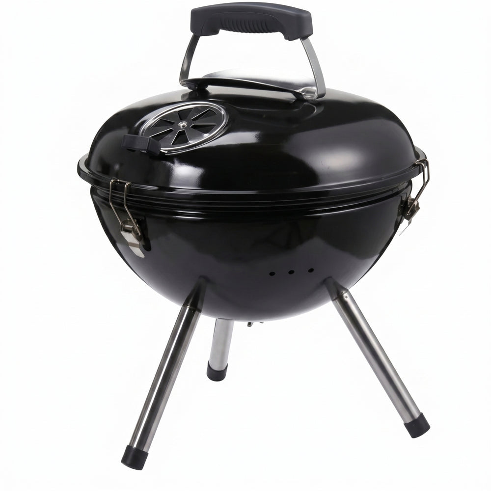 Cookinglife Kogel BBQ med poten - Tafel BBQ - Fire & Flavour - Houtskool - 39 cm - Compact - Zwart