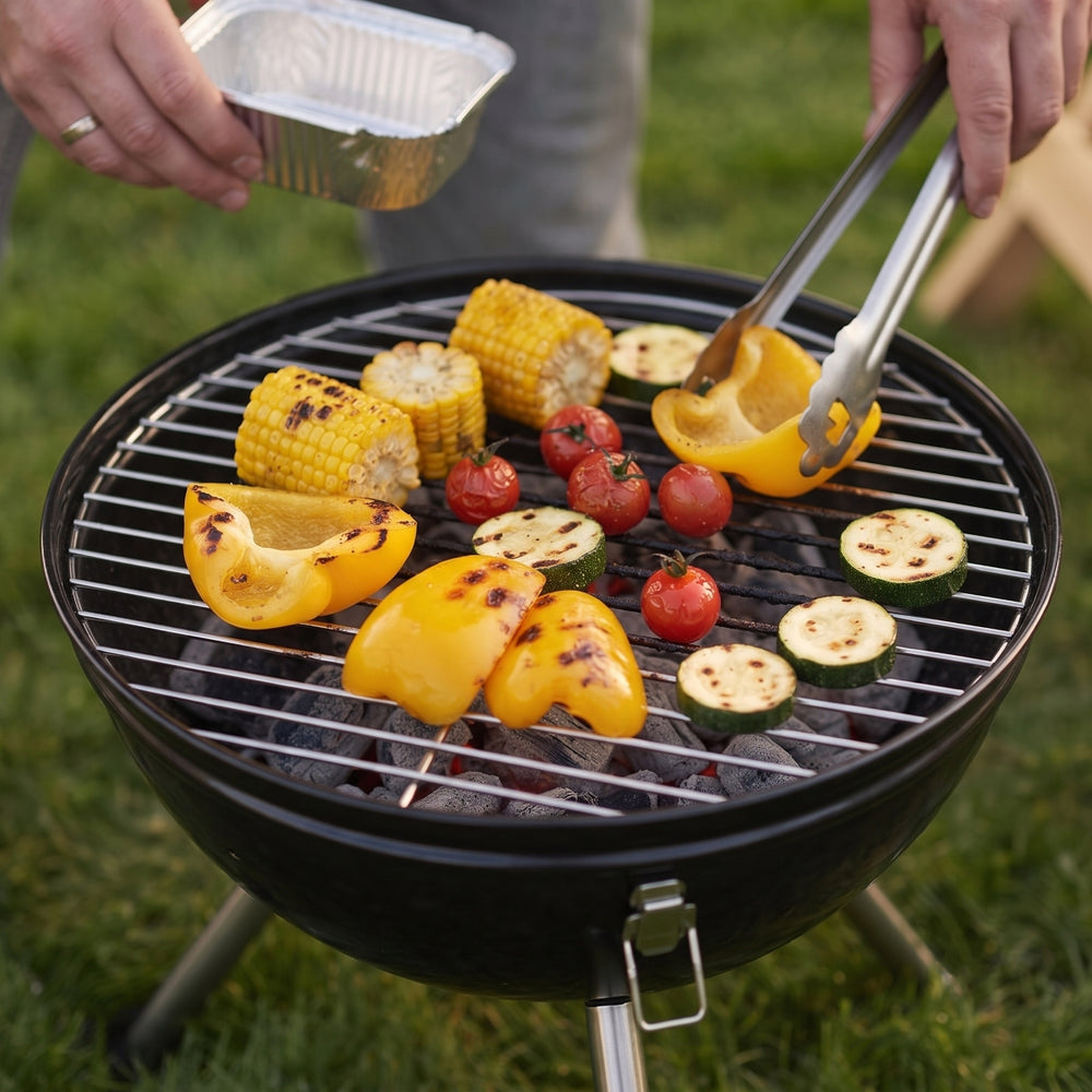 Cookinglife Kogel BBQ med poten - Tafel BBQ - Fire & Flavour - Houtskool - 39 cm - Compact - Zwart
