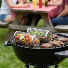 Cookinglife BBQ Rollende Grillmand RVS Ø 9 x 20 cm - Set af 2 stk.
