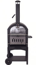 Cookinglife Houtskool BBQ Pizzaovn Fire & Flavour - 156 cm høj - Inkluderer Pizzasten & Grillriste - Sort