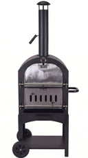 Cookinglife Houtskool BBQ Pizzaovn Fire & Flavour - 156 cm høj - Inkluderer Pizzasten & Grillriste - Sort