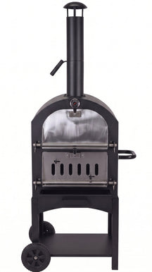 Cookinglife Houtskool BBQ Pizzaovn Fire & Flavour - 156 cm høj - Inkluderer Pizzasten & Grillriste - Sort
