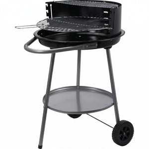 Cookinglife Halfopen BBQ med hjul Fire & Flavour - Kul - 51 cm - Sort