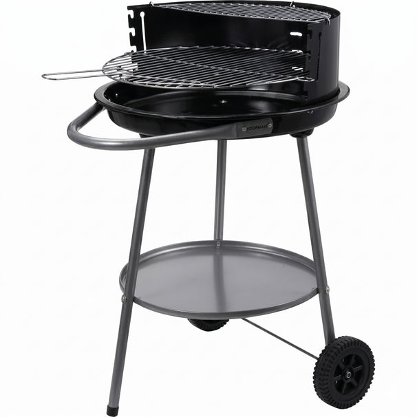 Cookinglife Halfopen BBQ med hjul Fire & Flavour - Kul - 51 cm - Sort