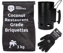 Cookinglife Brikettenstarter BBQ Starter Set - Med 3kg Kokosbriketter & Handsker
