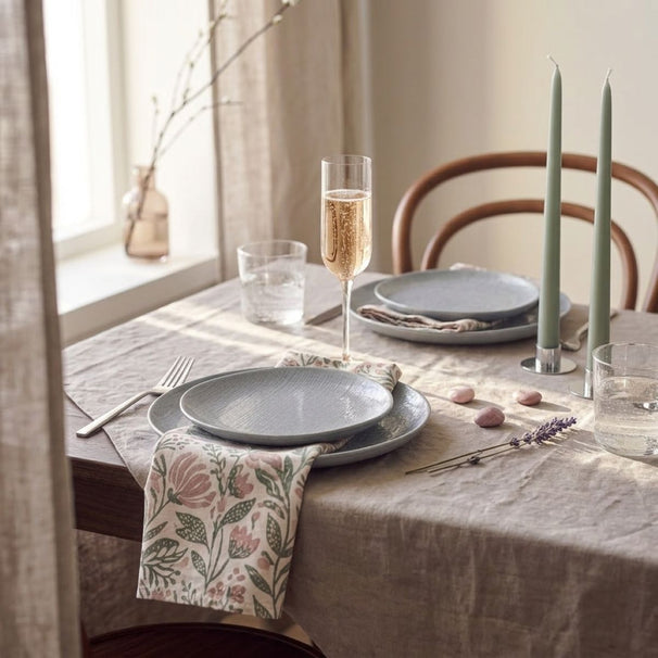 Cookinglife Serviesset Linen Grå 18-delt / 6 personer - 6 middagstallerkener, 6 morgenmadstallerkener og 6 skåle