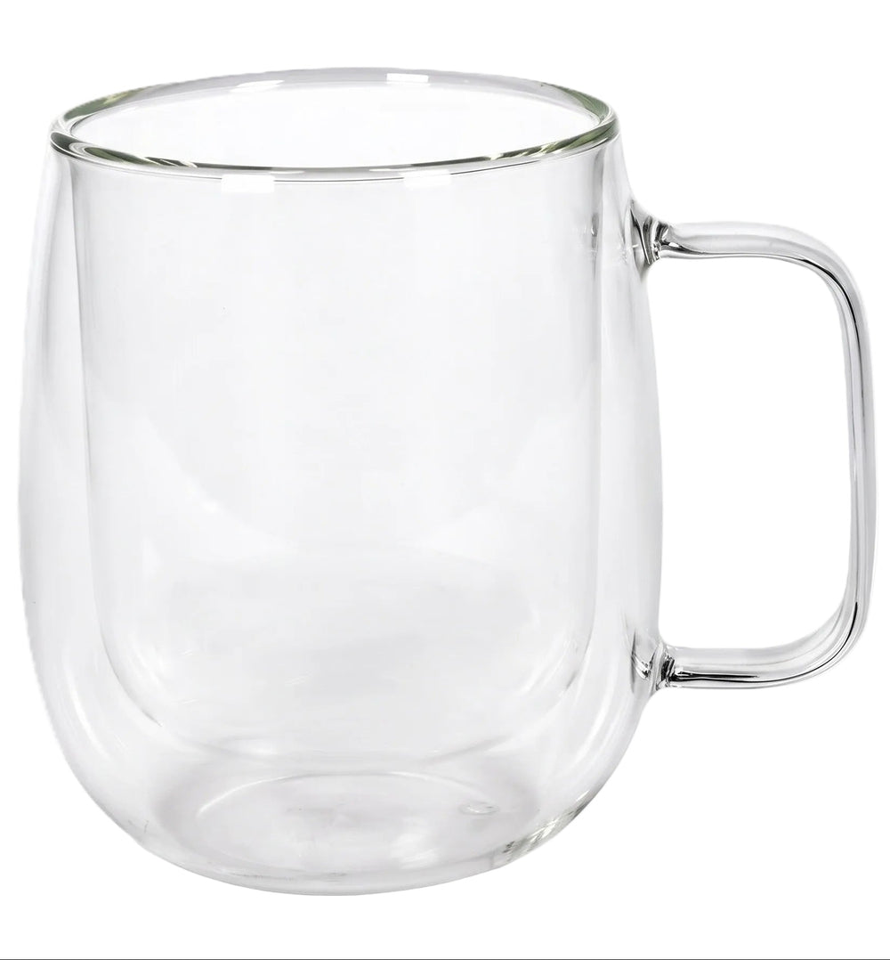 Cookinglife Dobbeltvægget Latte macchiato- / teglas med håndtag - 400 ml - 2 Stk.