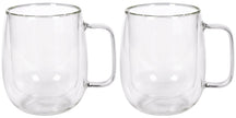 Cookinglife Dobbeltvægget Latte macchiato- / teglas med håndtag - 400 ml - 2 Stk.
