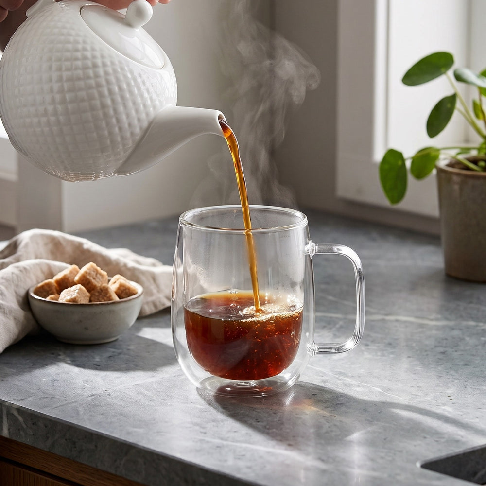 Cookinglife Dobbeltvægget Latte macchiato- / teglas med håndtag - 400 ml - 2 Stk.
