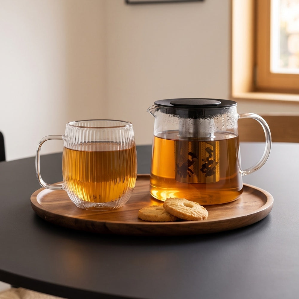Cookinglife Theepot med RVS Theefilter - Borosilicaat Glas - 1.5 Liter