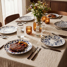 Cookinglife Serviesset Fleuris 18-delig / 6 personer - 6 dinerborden, 6 ontbijtborden og 6 skåle