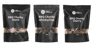 Cookinglife Grill Rookhout Startset - BBQ Smagmix - Æble, Whiskey Eg & Kirsebær Chunks