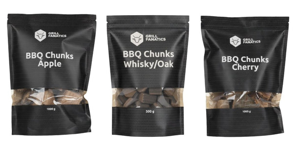 Cookinglife Grill Rookhout Startset - BBQ Smagmix - Æble, Whiskey Eg & Kirsebær Chunks