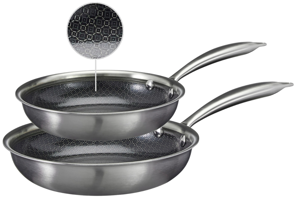 Cookinglife Koekenpannenset HexaCook - Hybride Pan 2-Delig ø 24 & 28 cm - NON STICK - egnet til alle varmekilder - keramisk non-stick belægning