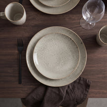 Cookinglife Servicesæt Linen Beige 18-delt / 6 personer - 6 middagstallerkener, 6 morgenmadstallerkener og 6 skåle